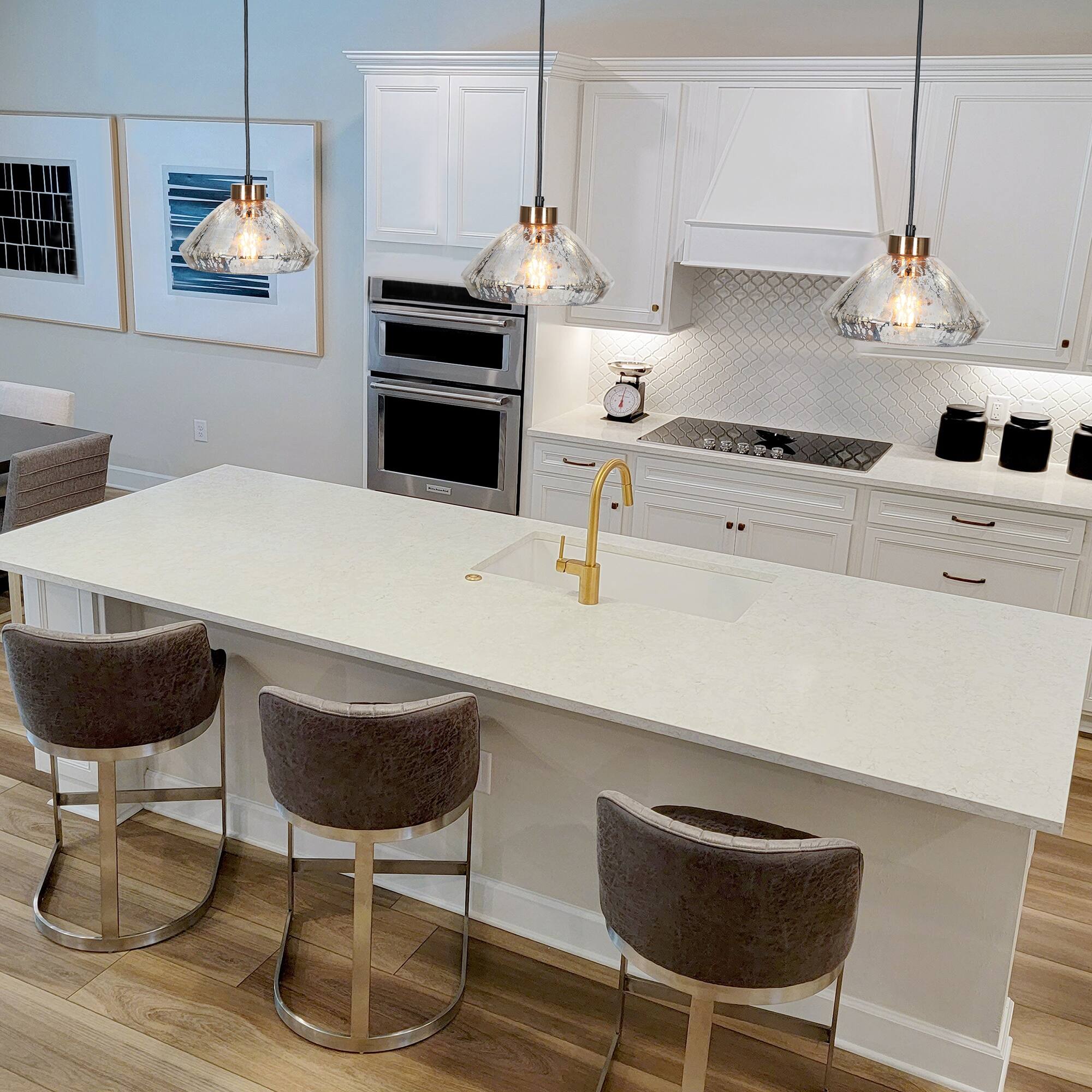 Flyn Modern 1Light Mercury Glass Kitchen Island Pendant Light On